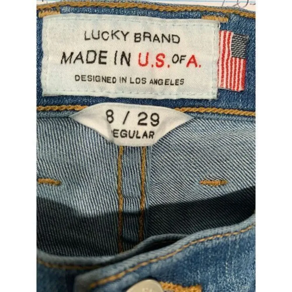 Lucky Brand Distressed Jeans with Released Hem Size 8/29 Charlotte rail,‎ USA